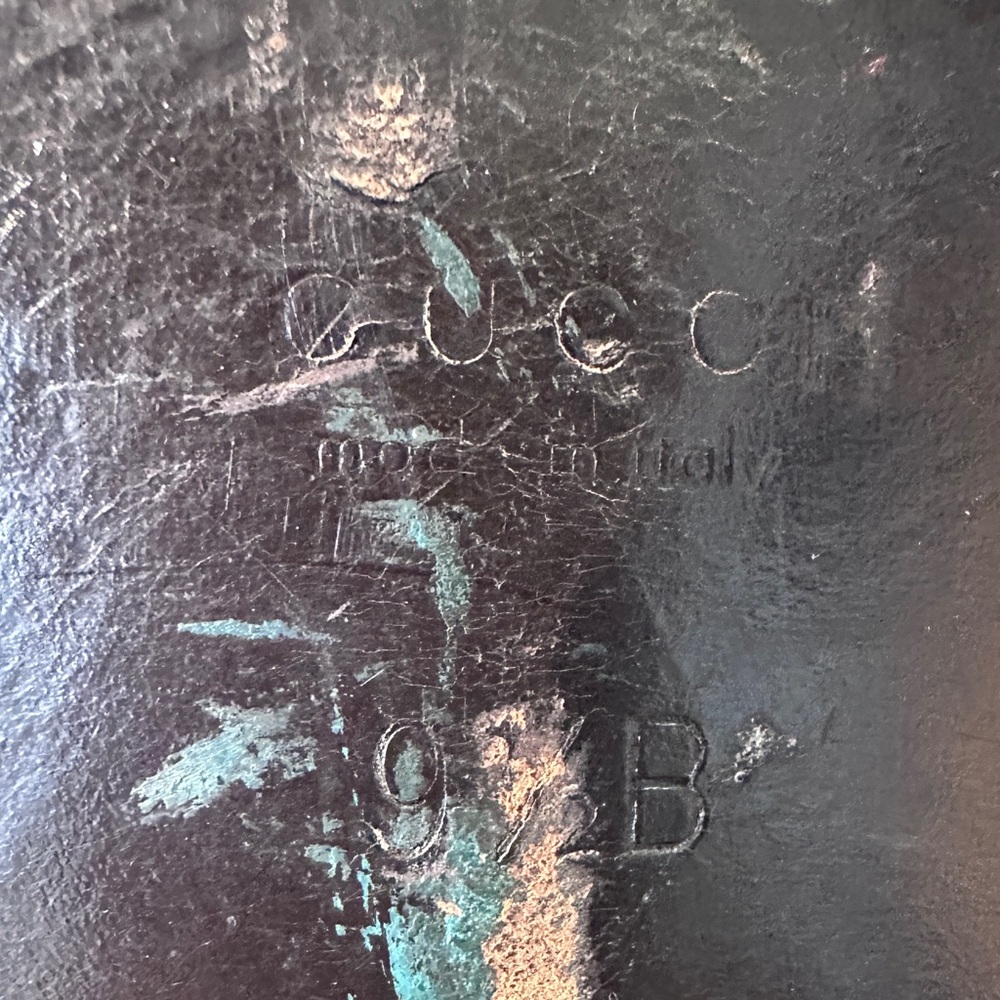 Gucci GG Logo Sandals Kitten‎ Heels THONGS Flip Flop Slides Brown Green Red 9.5 - Picture 11 of 16